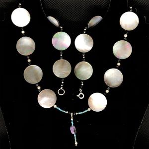 925 Sterling silver 24in coin pearl necklace